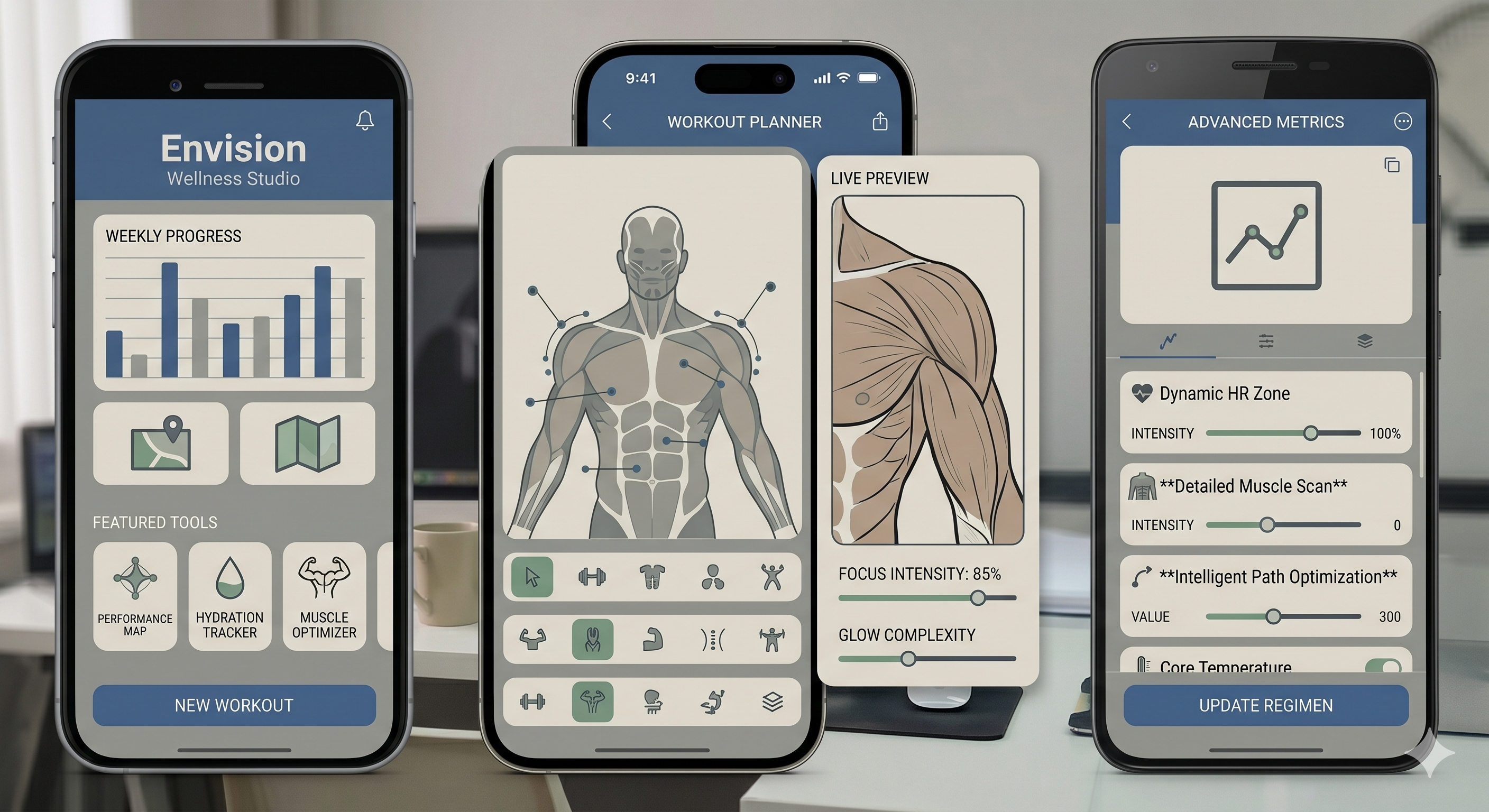 A typical React Native app with flat design and limited depth